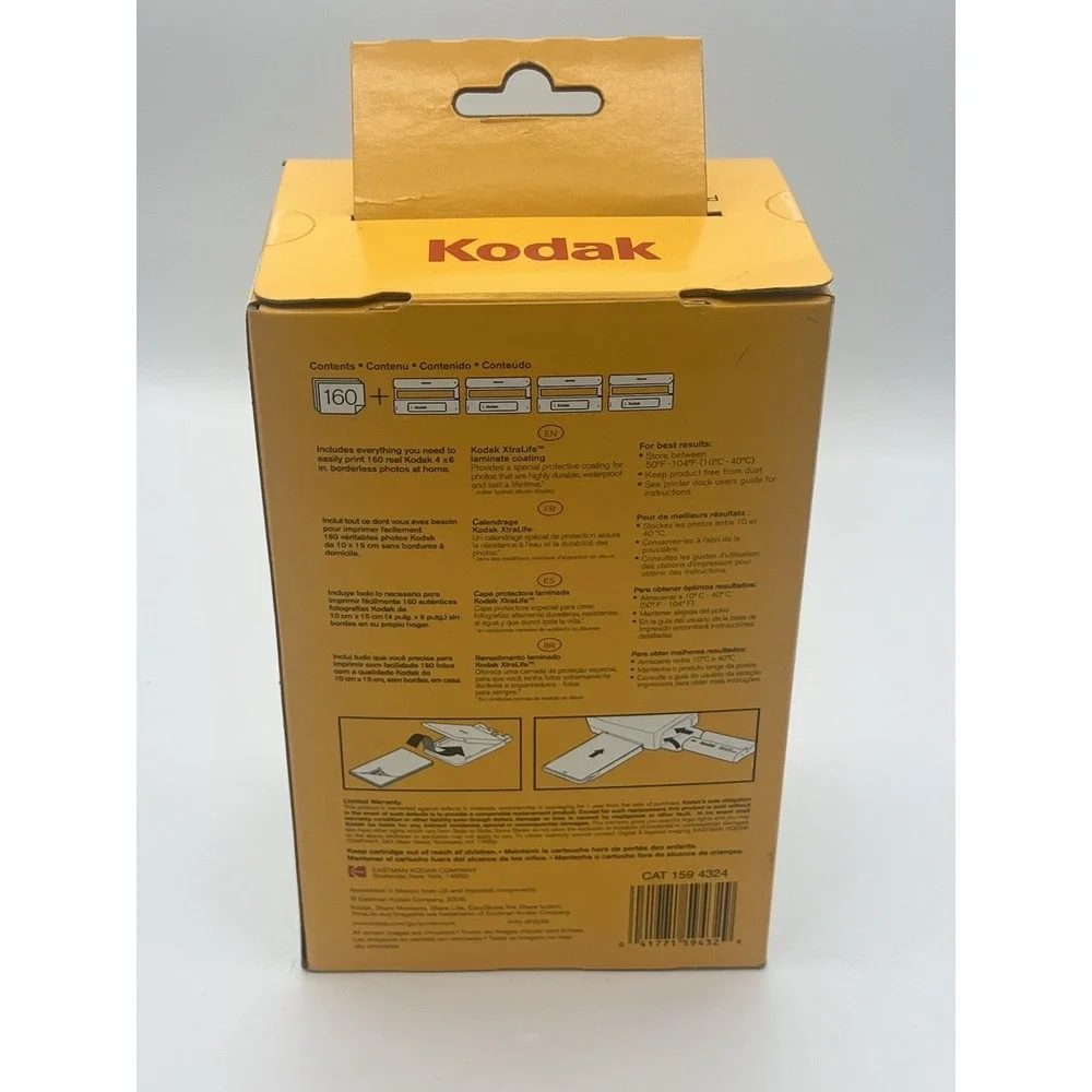 Kodak PH-160 Color Cartridge & Photo Paper Kit 3 Cartridges 140 Sheets